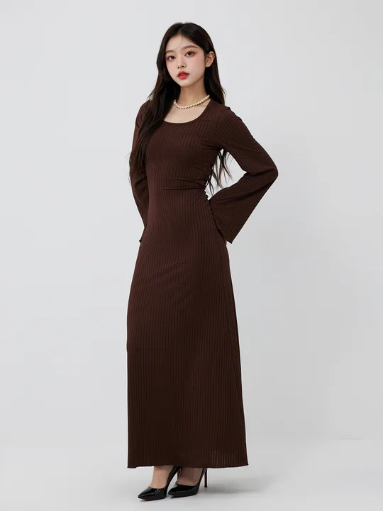 Long sleeve basic dress online