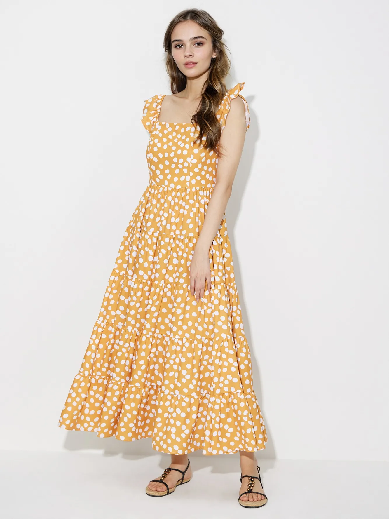 Mustard Polka redding Dot Printed