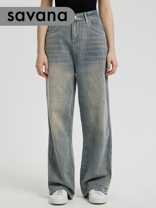 High Waist Straight Leg Jeans
