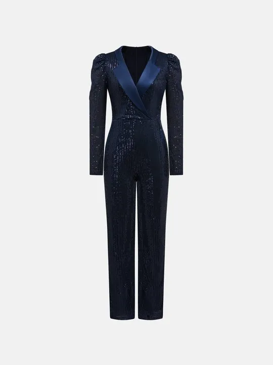 Quiz navy sequin jumpsuit online