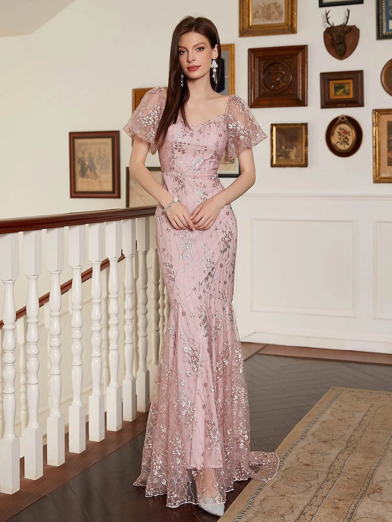 Embroidered occasion dress online