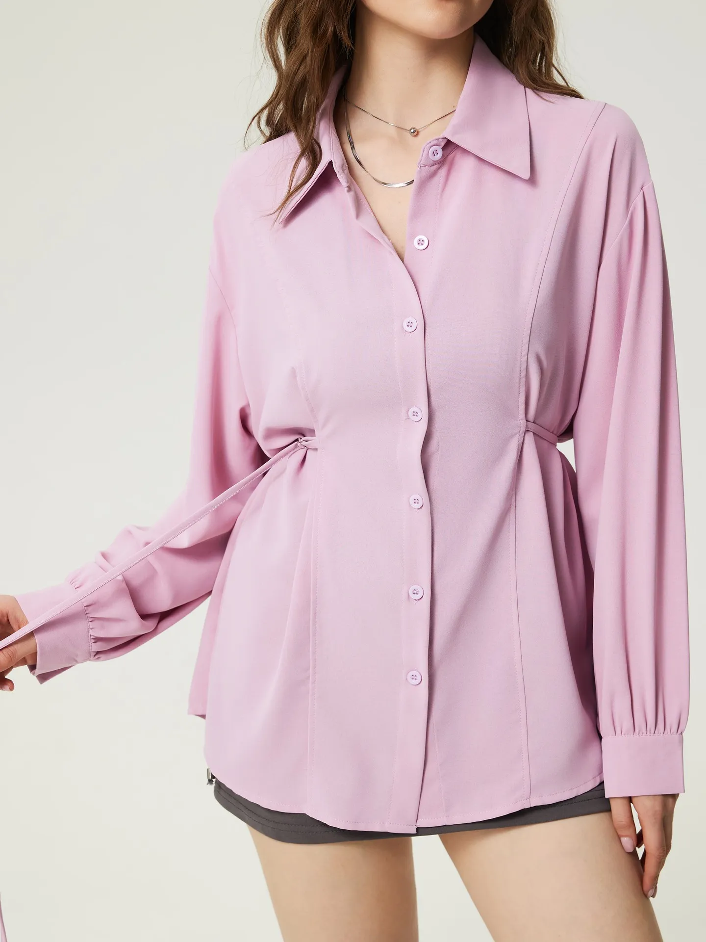 Blouse with button placket