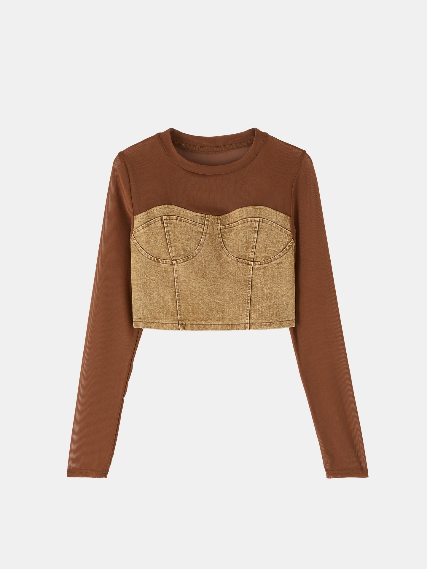 Brown Denim Top