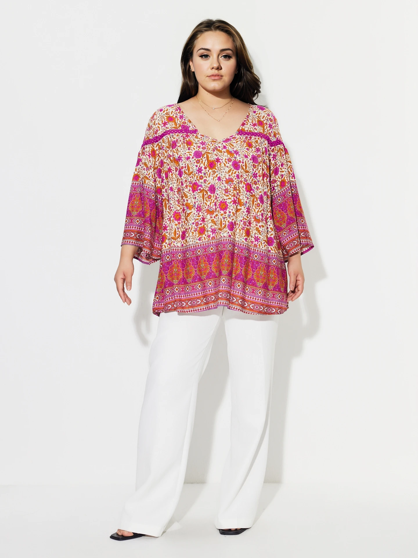 Plus Size Americana Print Top