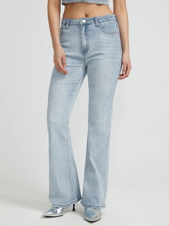 Saga Hr S Flared Jeans Dark Blue Denim