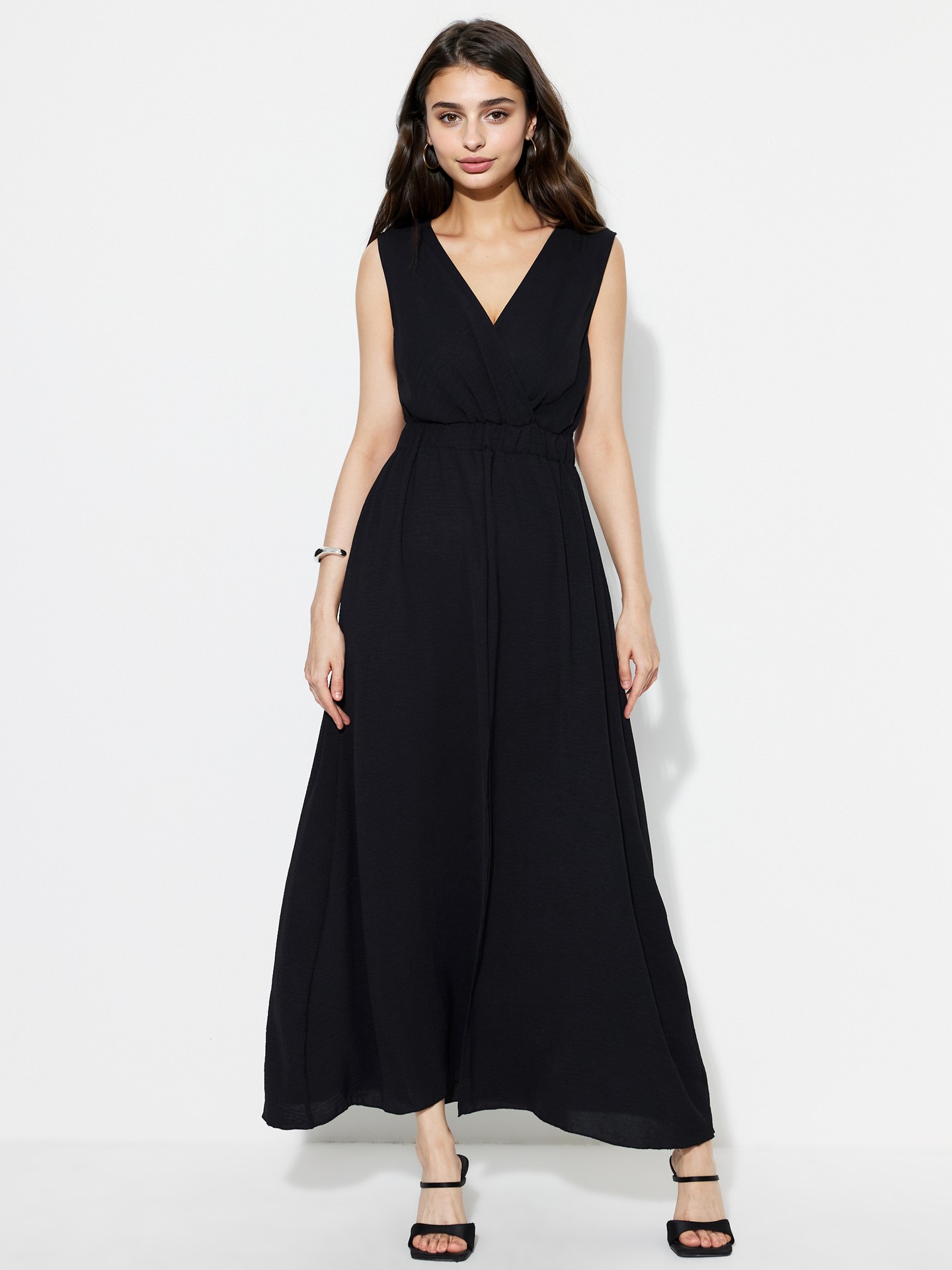 Black Crisscross A-Line Dress