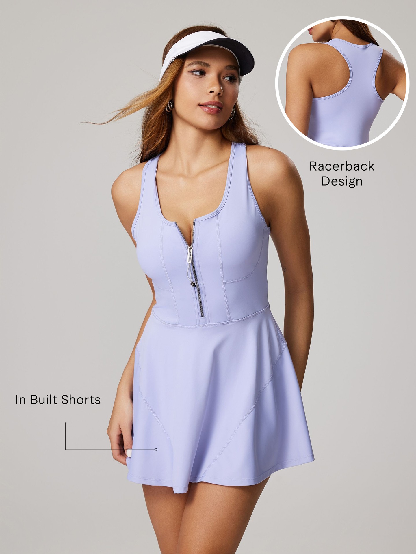 Lavender Zipper Sports Dress
