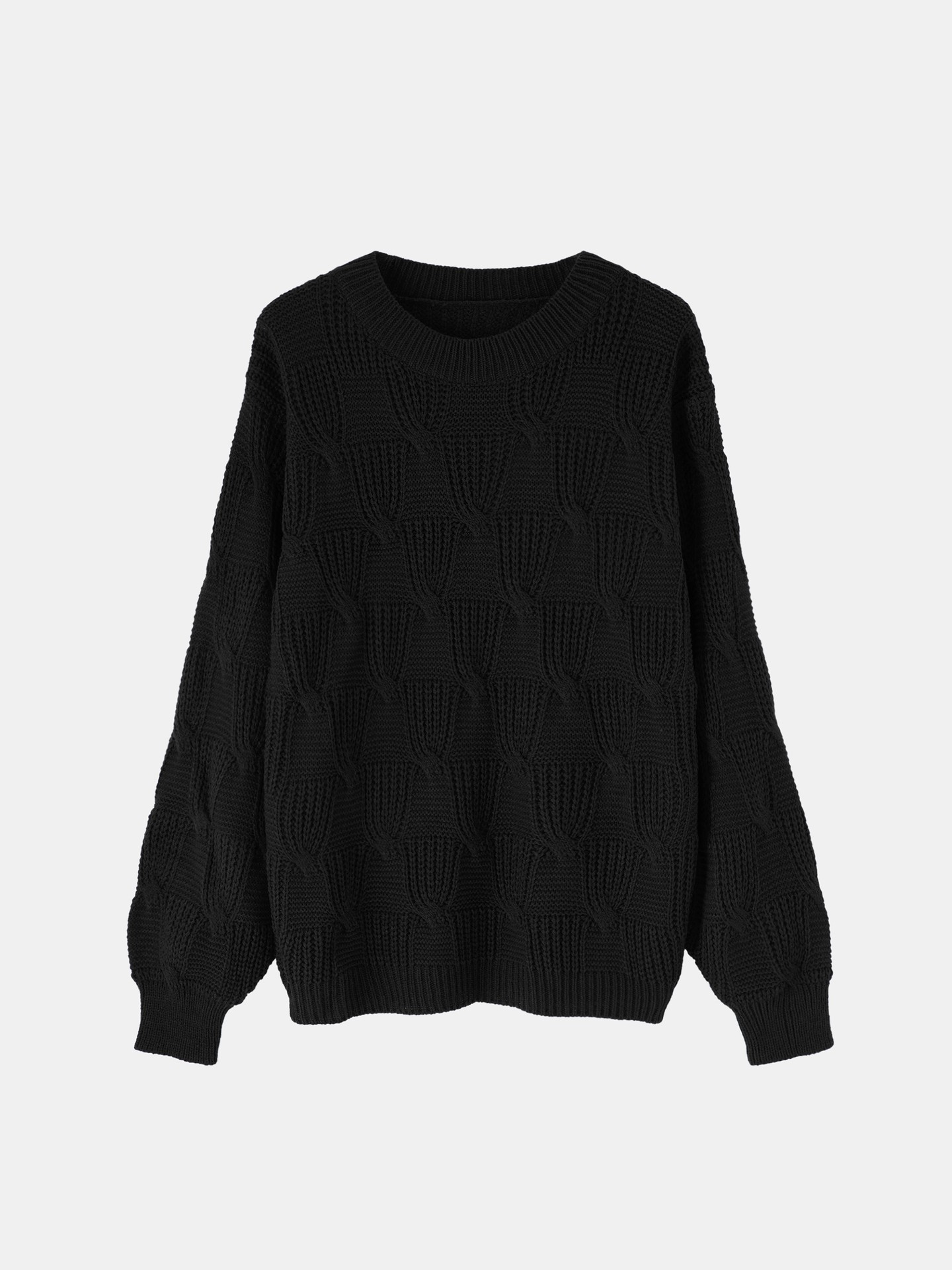 Black Cable Knit Pullover