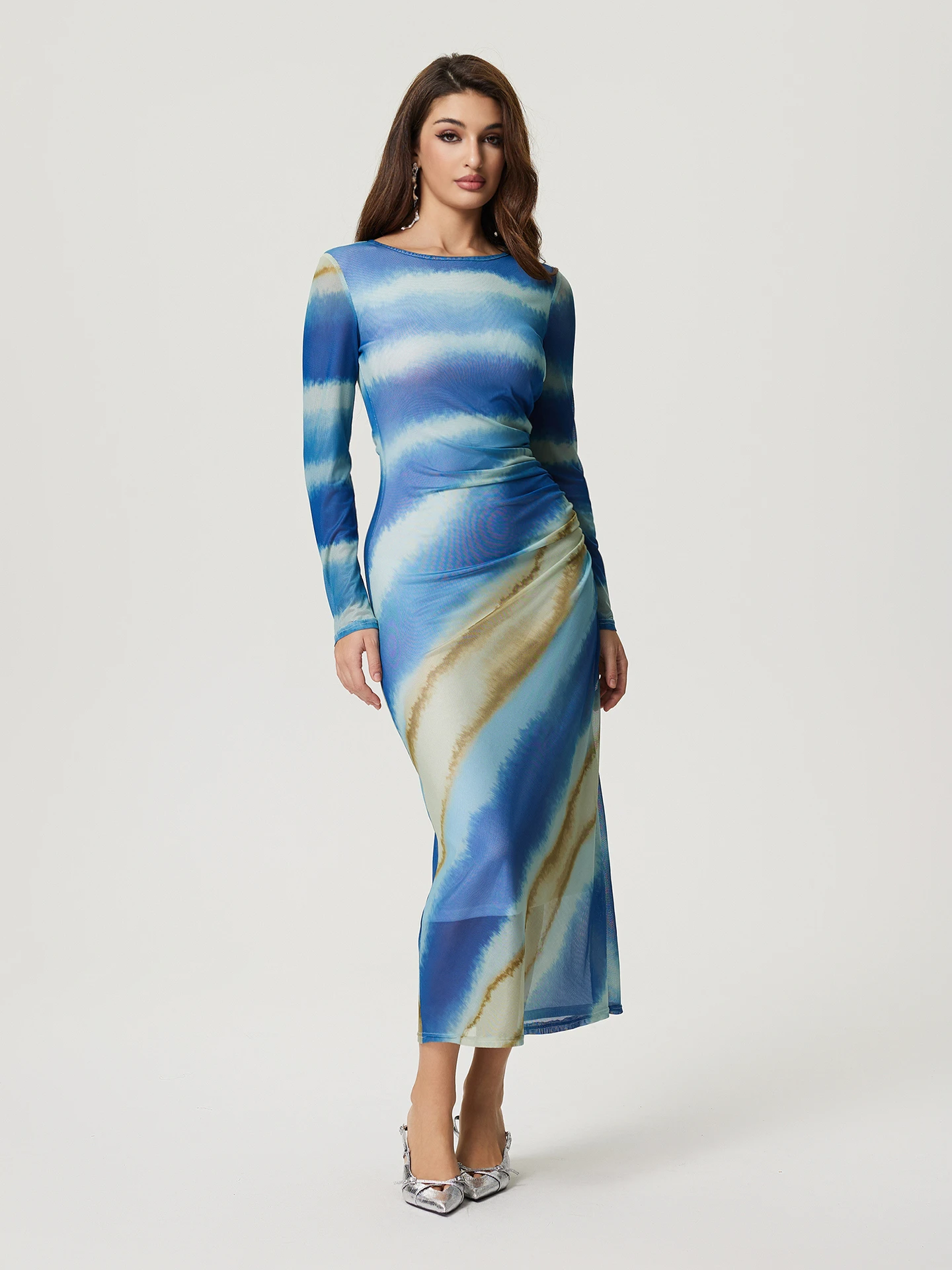 Sovereign Radiance- 3D Button Embellished Bodycon Dress (New!) (2 Colors)