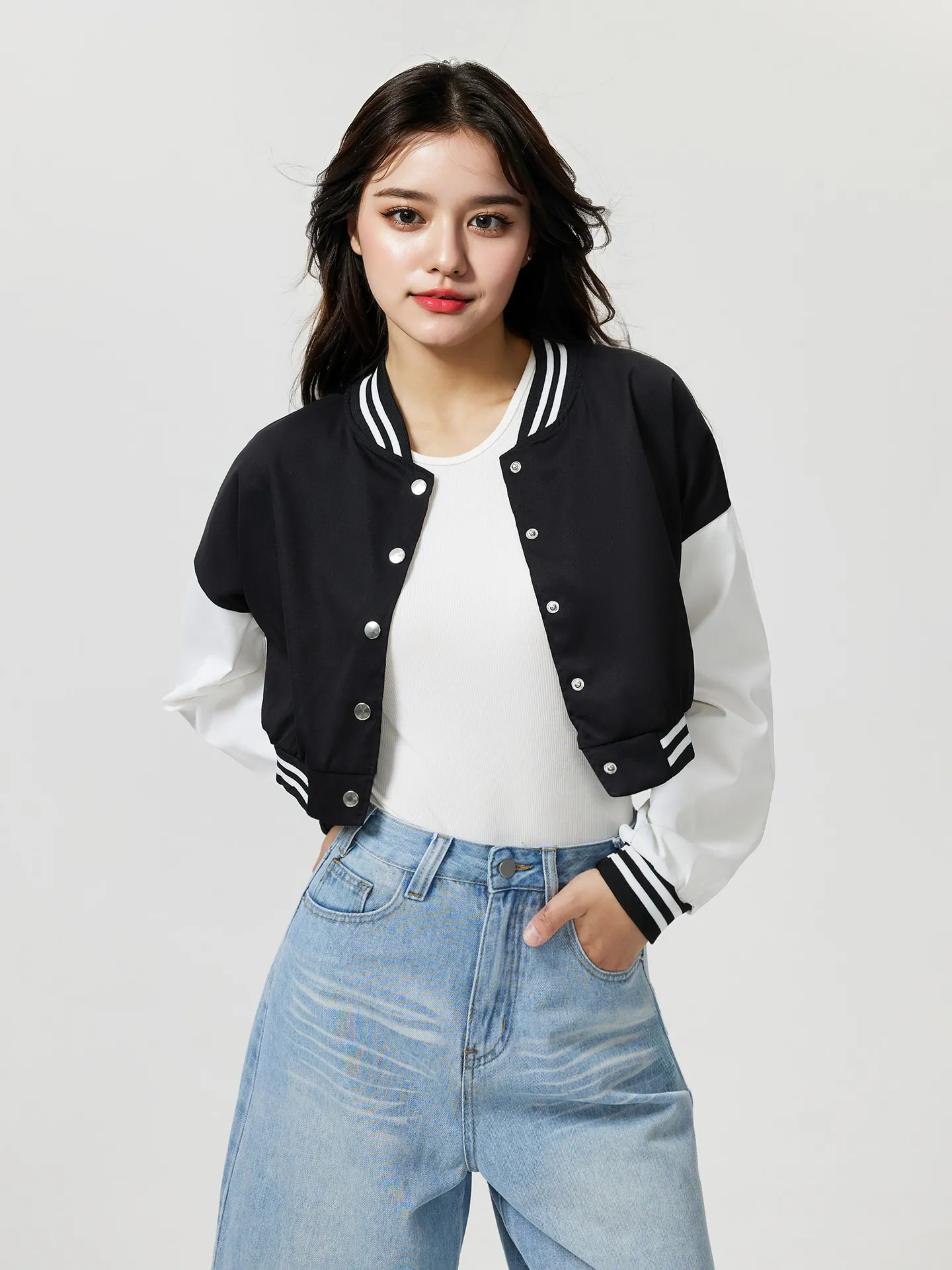 Colour Block Bomber Jacket Savana Bestsellers