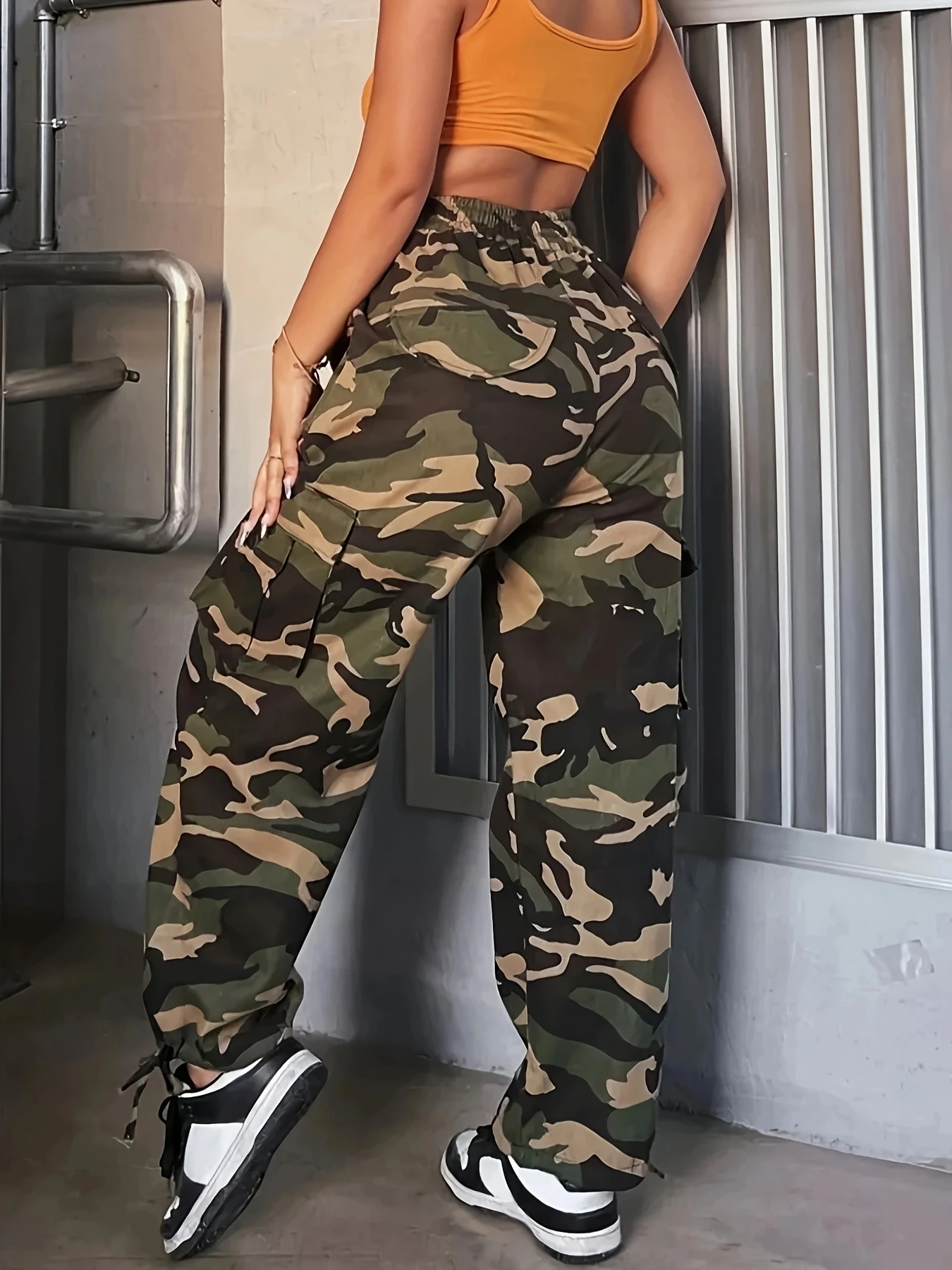 Camo straight leg pants best sale