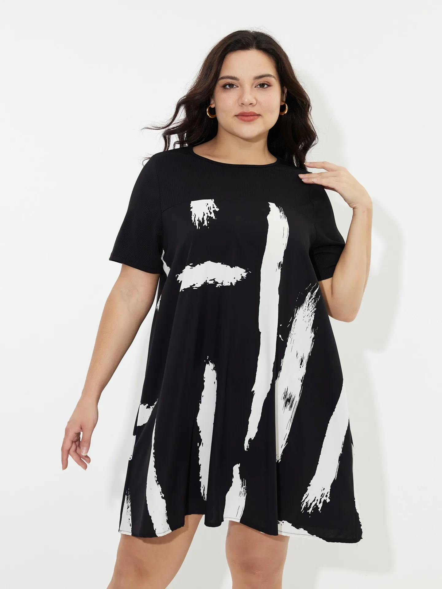 Black tshirt fashion dress plus size