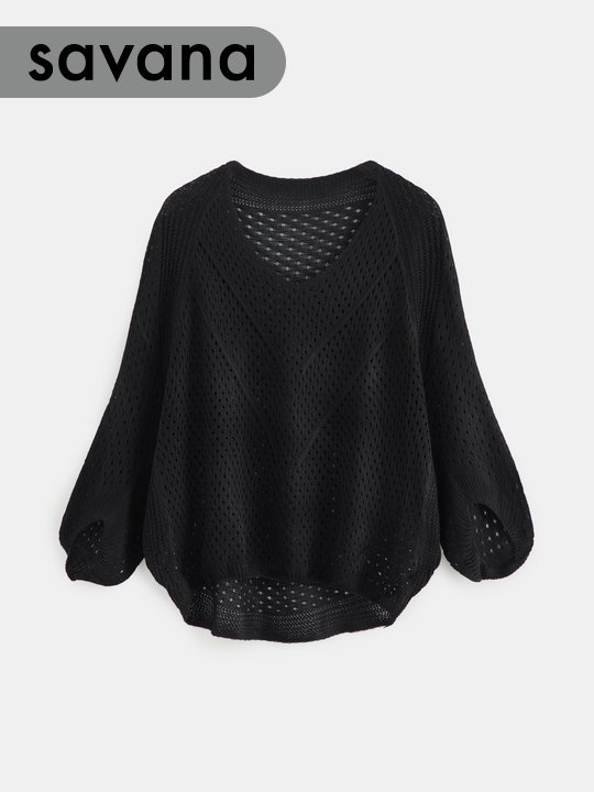 Openwork Knit Pullover