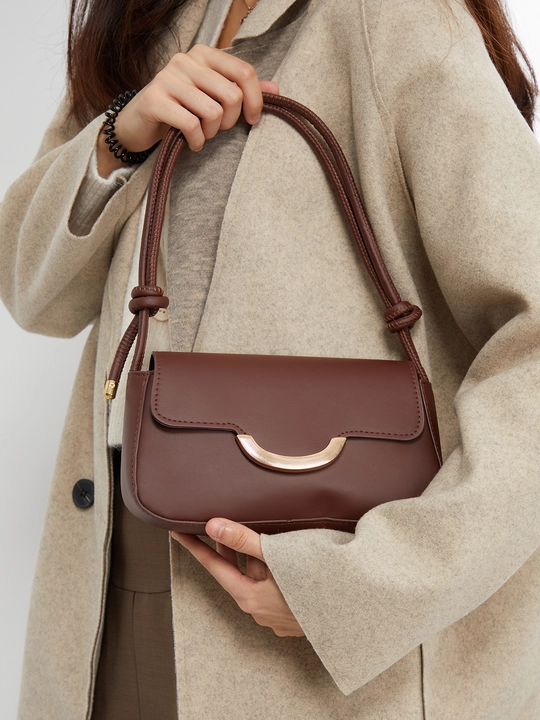 Solid Box Shoulder Bag