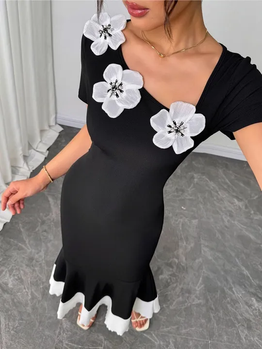 Applique Bodycon Dress