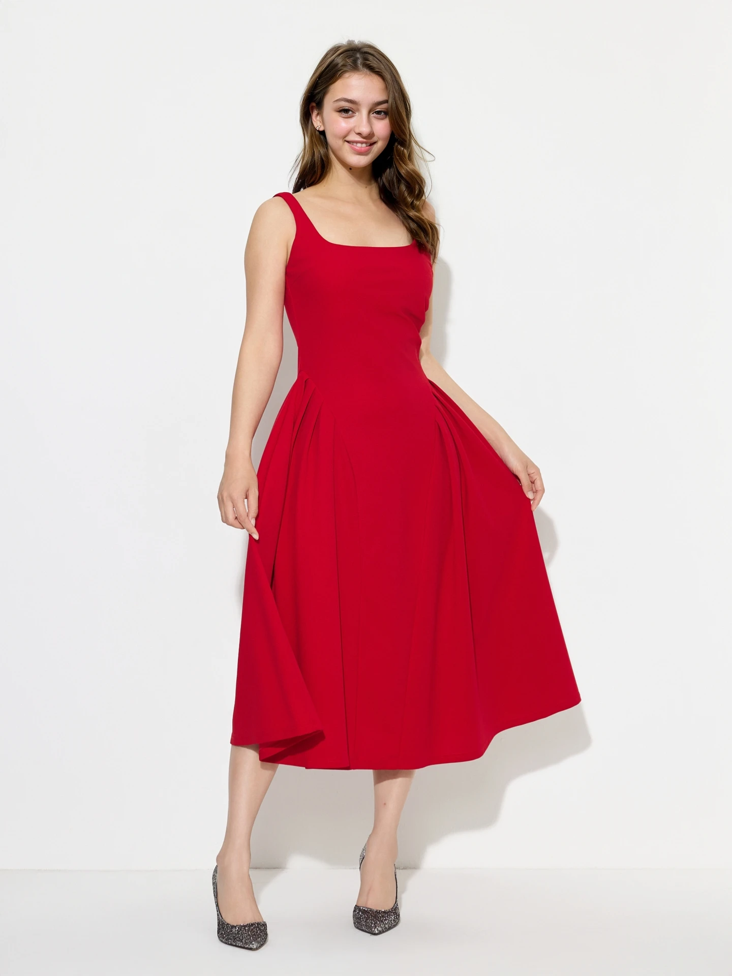 Pleated A-Line Dress