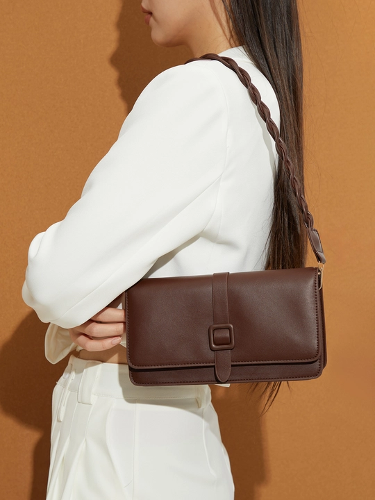 Solid Box Shoulder Bag