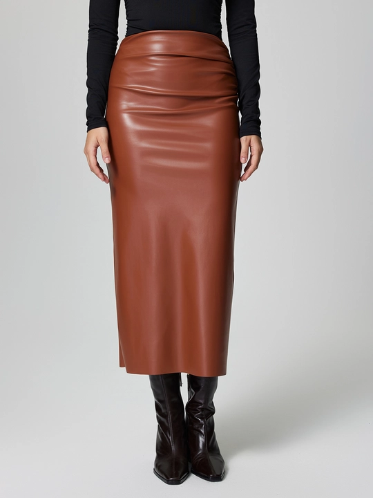 Gathered Straight Skirt